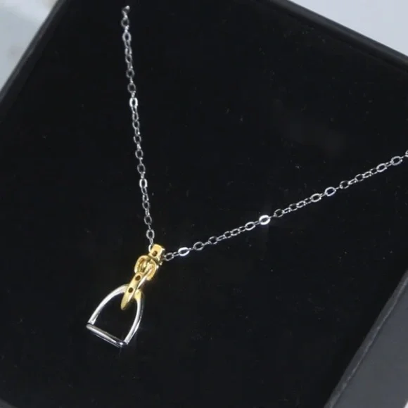 Sterling Silver Stirrup Pendant Necklace, Horse bit, Snaffle, D R… - Picture 5 of 13